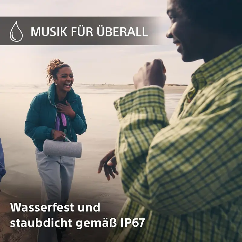 Sony SRS-XG300 – Tragbarer kabelloser Bluetooth-Lautsprecher mit kräftigem Partysound und dynamischer Beleuchtung – wasserdicht, bis zu 25 Stunden Akkulaufzeit, Smartphone- und Schnellladefunktion – Schwarz