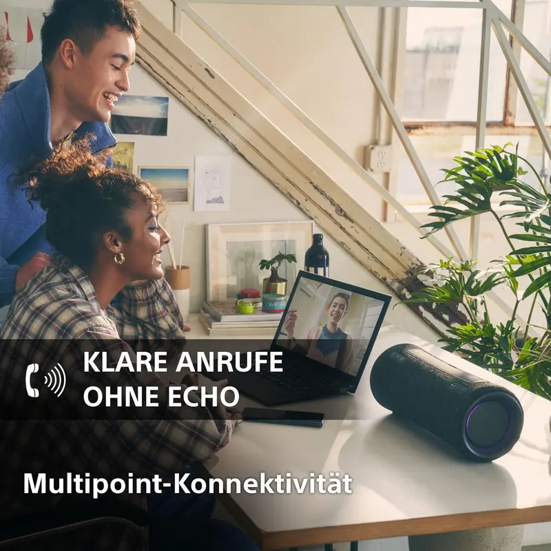 Sony SRS-XG300 – Tragbarer kabelloser Bluetooth-Lautsprecher mit kräftigem Partysound und dynamischer Beleuchtung – wasserdicht, bis zu 25 Stunden Akkulaufzeit, Smartphone- und Schnellladefunktion – Schwarz