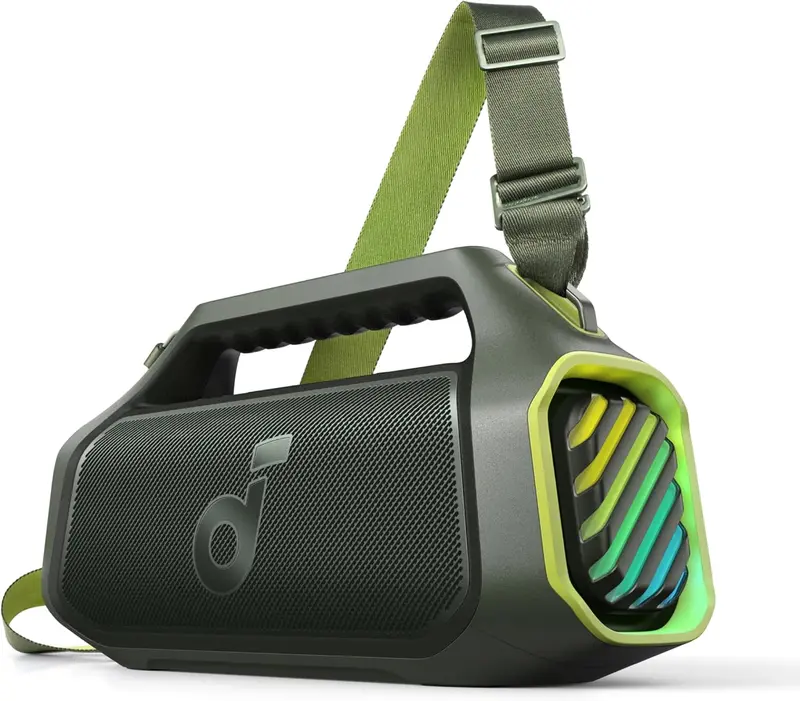 soundcore Boom 2 Plus Outdoor-Lautsprecher, 140 W, 2+2-Kanal, BassUp 2.0, 20 Stunden Akkulaufzeit, Schnellladung, IPX7-Wasserschutz, RGB-Beleuchtung, USB-C-Anschluss, Powerbank-Funktion, Bluetooth 5.3, tragbarer Bluetooth-Lautsprecher für Camping