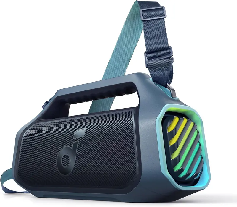 soundcore Boom 2 Plus Outdoor-Lautsprecher, 140 W, 2+2-Kanal, BassUp 2.0, 20 Stunden Akkulaufzeit, Schnellladung, IPX7-Wasserschutz, RGB-Beleuchtung, USB-C-Anschluss, Powerbank-Funktion, Bluetooth 5.3, tragbarer Bluetooth-Lautsprecher für Camping 2