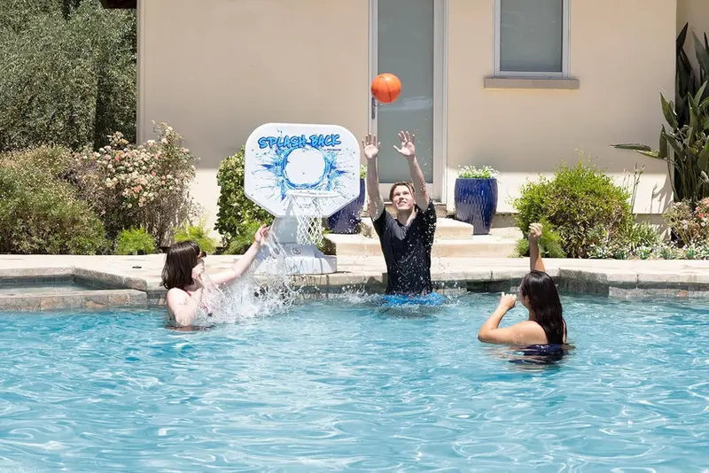 Splashback Poolside Basketball Game , Blue 34W x 38D x 45H in. 2