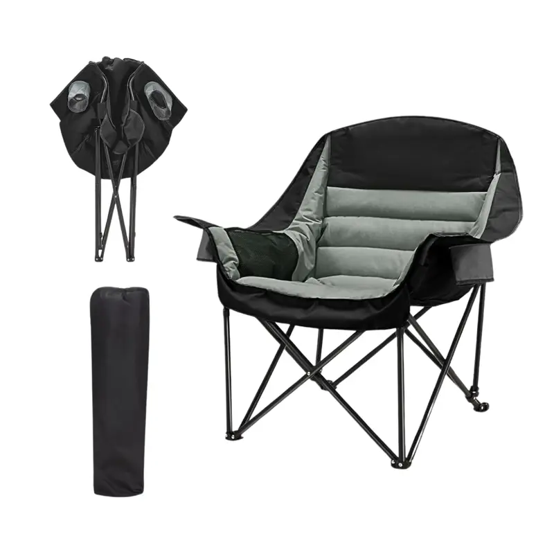 Stahlklappstuhl für Camping mit Leichtmetallrahmen und Aufbewahrungstaschen