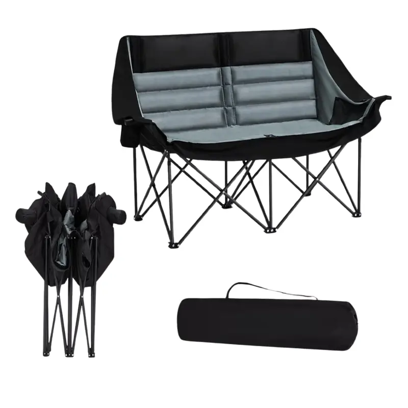Stahlklappstuhl für Camping mit Leichtmetallrahmen und Aufbewahrungstaschen
