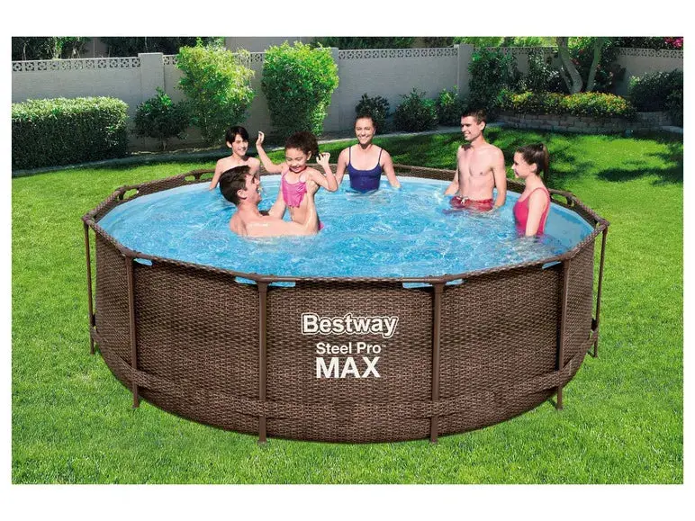 »Steel Pro Max™ DELUXE SERIES™«-Framepool-Set mit Filterpumpe und Leiter