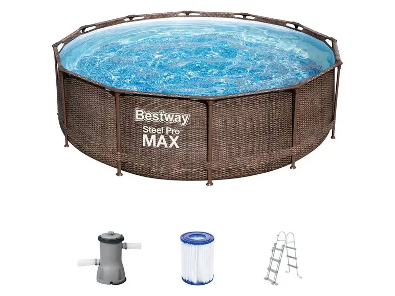 »Steel Pro Max™ DELUXE SERIES™«-Framepool-Set mit Filterpumpe und Leiter