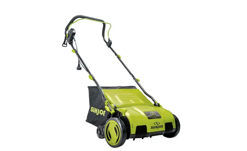 Sun Joe AJ805E elektrischer Rasenentmooser mit Sammelbeutel, 38 cm (15 Zoll), 13 A