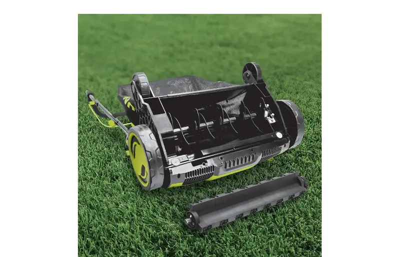 Sun Joe AJ805E elektrischer Rasenentmooser mit Sammelbeutel, 38 cm (15 Zoll), 13 A
