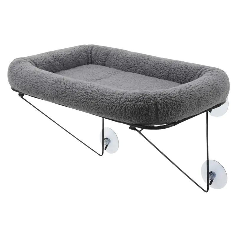 Sunbeam Fenster-Katzenhocker mit Metall-Stützrahmen und waschbarem Sherpa-Bett