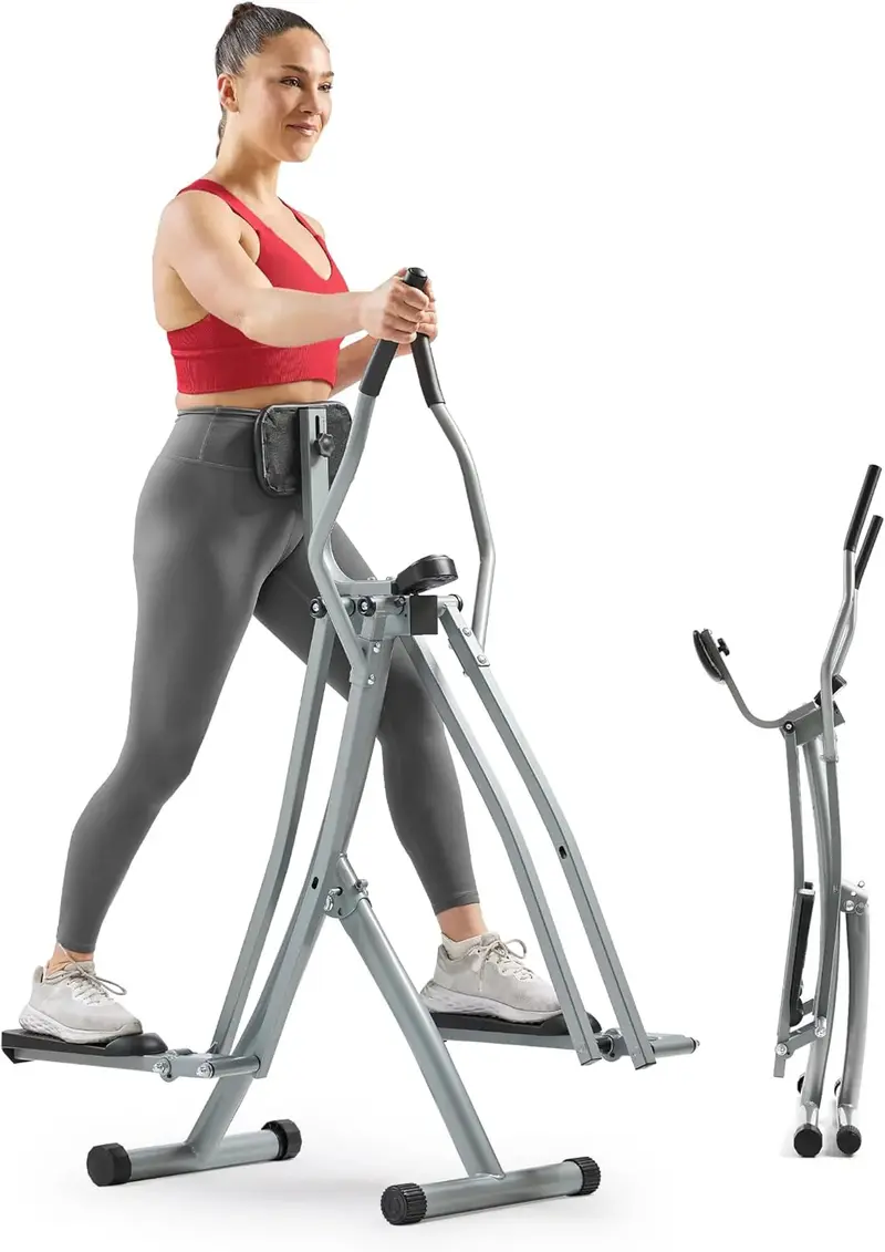 Sunny Health & Fitness Smart Air Walker Elliptical – Low-Impact-Heimtrainer mit 76 cm Schrittlänge, Cross-Trainer für Senioren zur Indoor-Kardio-Training, inkl. kostenloser SunnyFit-App mit Bluetooth-Verbindung – Modell SF-E902SMART