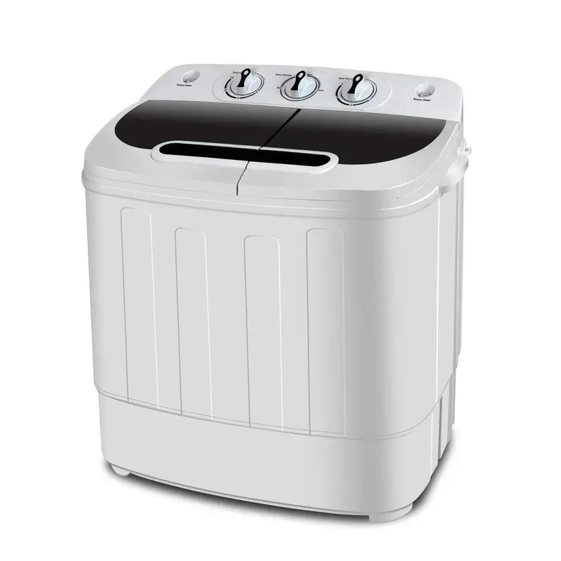 Super-Deal-Kompakt-Mini-Zweikammer-Waschmaschine, tragbare Wäschewaschmaschine mit Wasch- und Schleudergang-Kombination, integrierter Schwerkraft-Abfluss, 6 kg