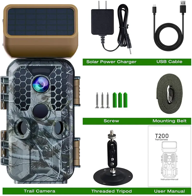 T200 4K 30-MP-Solar-Wildkamera mit WLAN und Bluetooth 2