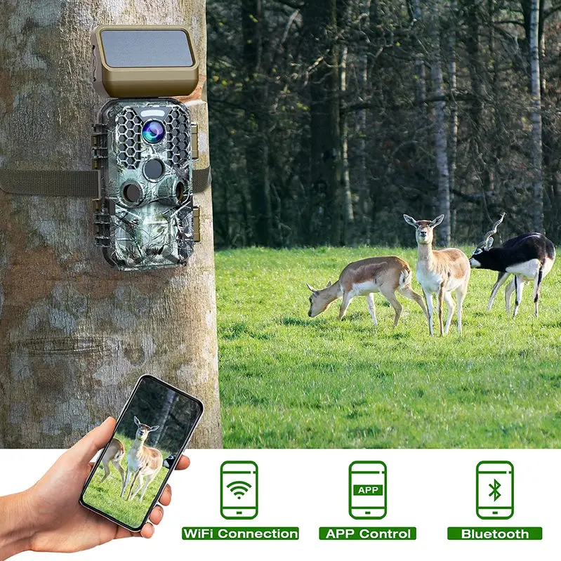 T200 4K 30-MP-Solar-Wildkamera mit WLAN und Bluetooth