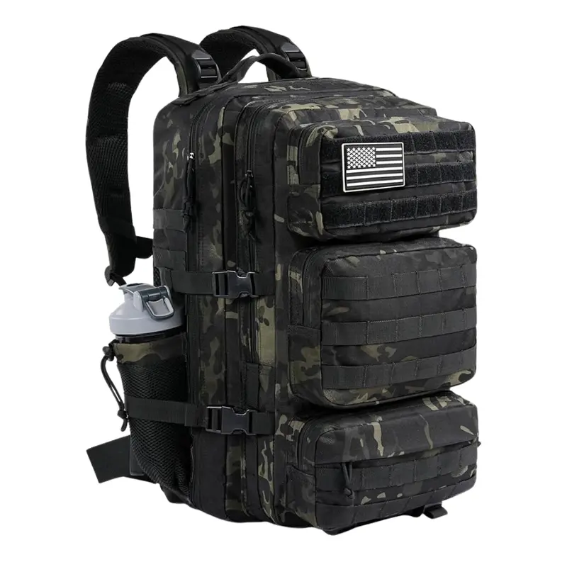 Taktischer Rucksack mit MOLLE-System und mehreren Fächern
