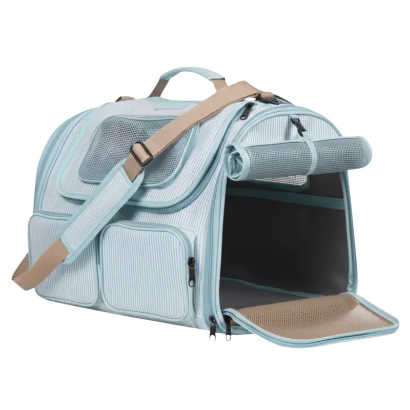 Tiertransporttasche mit Netzpanelen und Taschen für kleine Katzen und Hunde