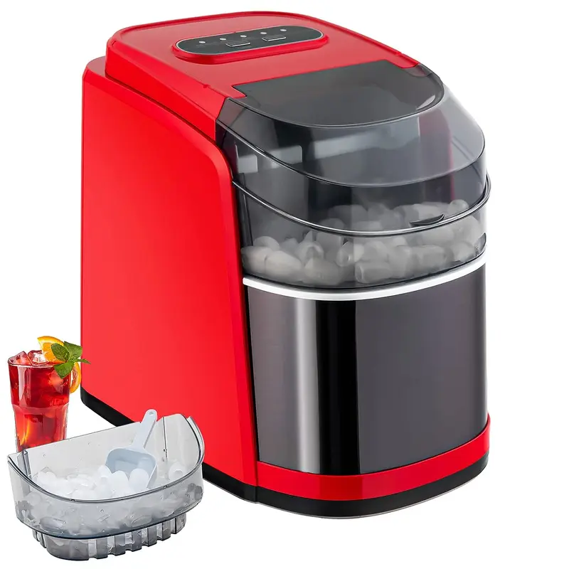 Tischtopf-Eiswürfelmaschine, 12 kg/24 Std., 9 Eiswürfel in 6 Minuten, kompakte Größe, Selbstreinigungsfunktion