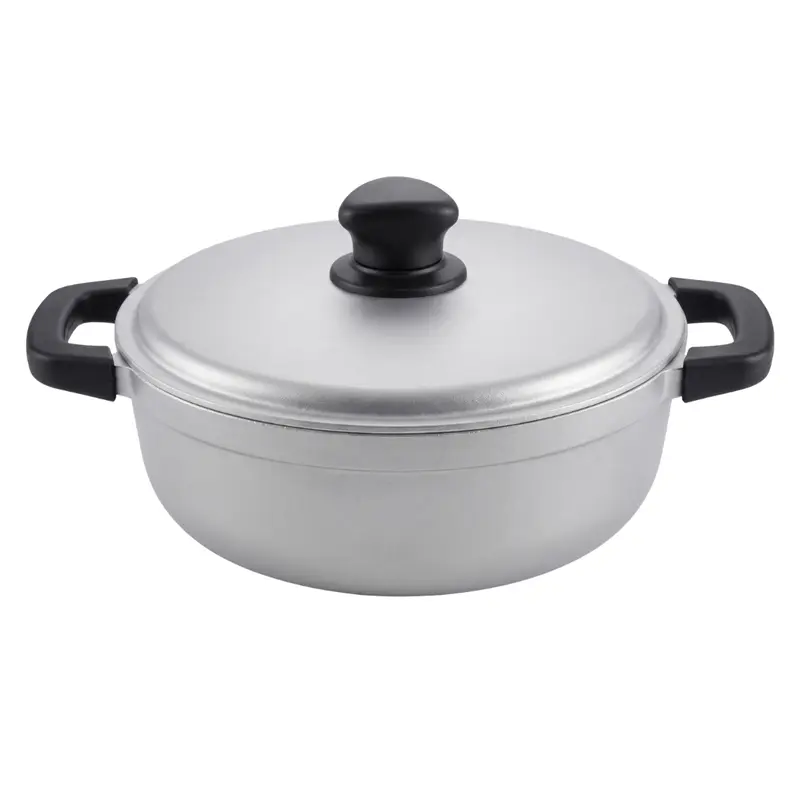 Traditioneller Aluminium-Kochtopf mit Deckel für Reis, Suppen und Eintöpfe