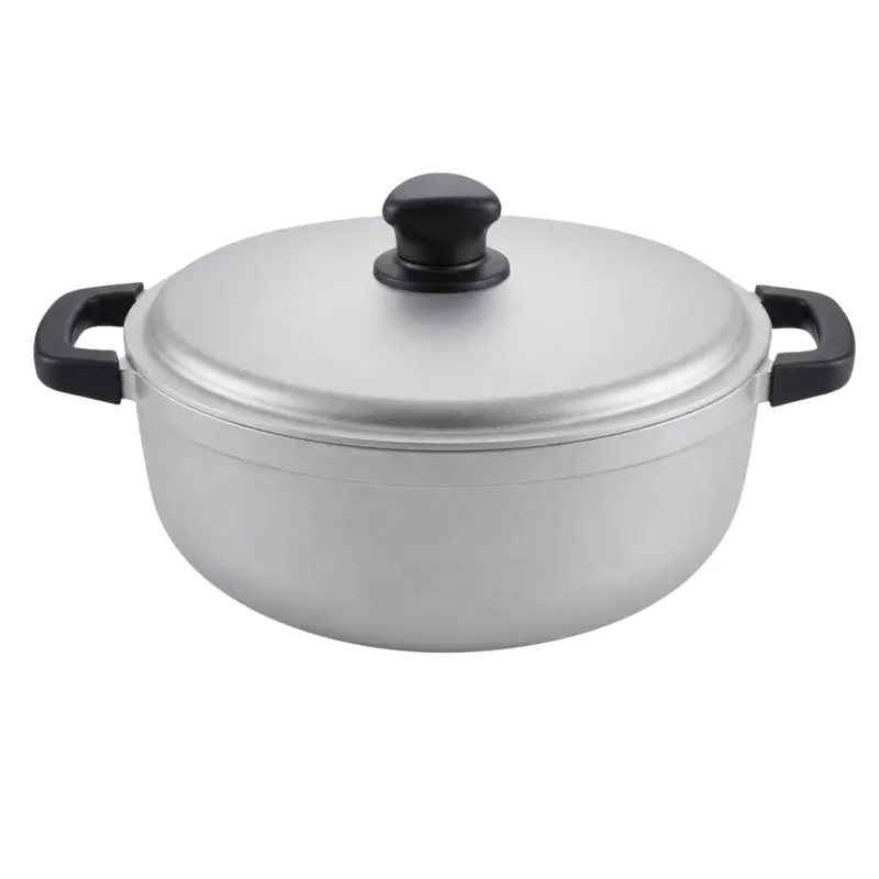 Traditioneller Aluminium-Kochtopf mit Deckel für Reis, Suppen und Eintöpfe 2