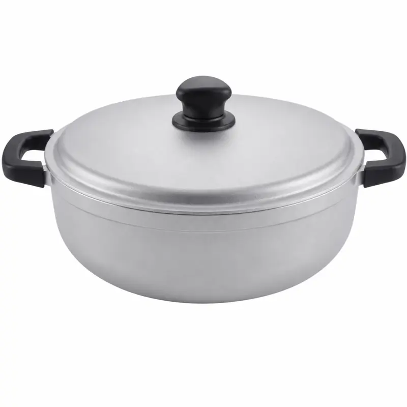 Traditioneller Aluminium-Kochtopf mit Deckel für Reis, Suppen und Eintöpfe