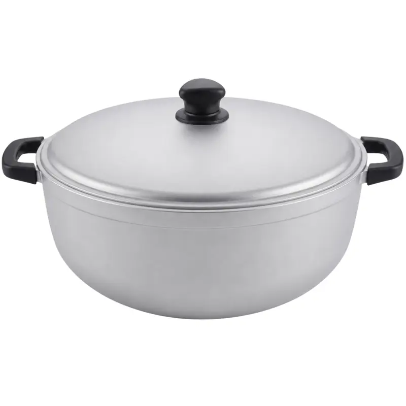 Traditioneller Aluminium-Kochtopf mit Deckel für Reis, Suppen und Eintöpfe