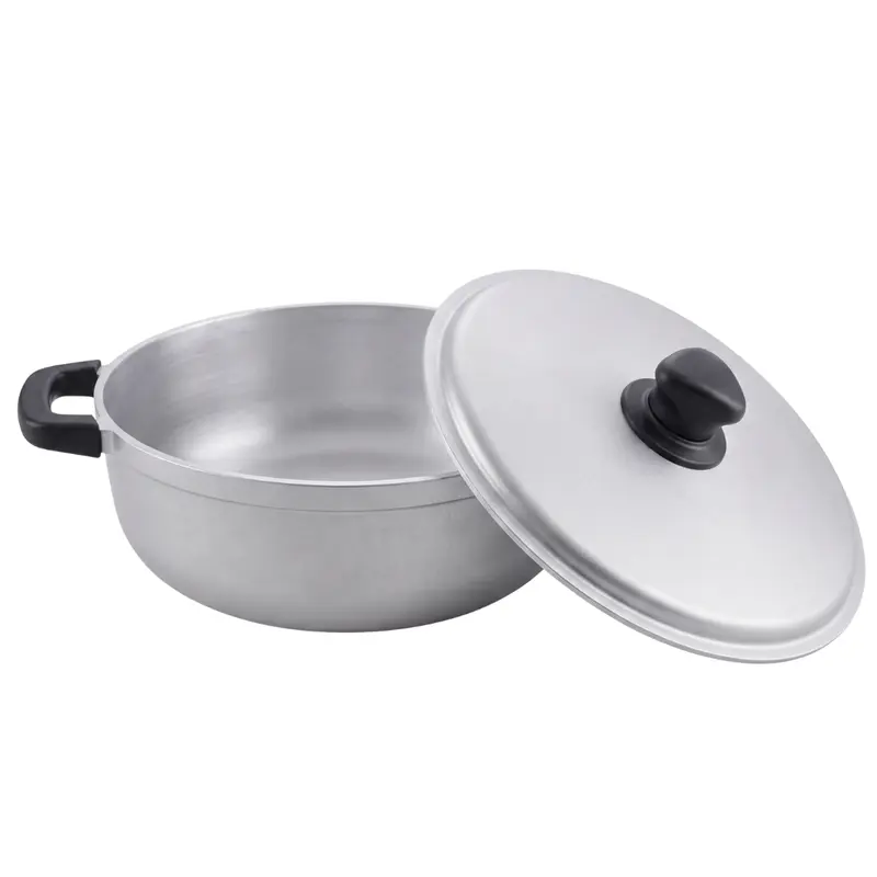 Traditioneller Aluminium-Kochtopf mit Deckel für Reis, Suppen und Eintöpfe
