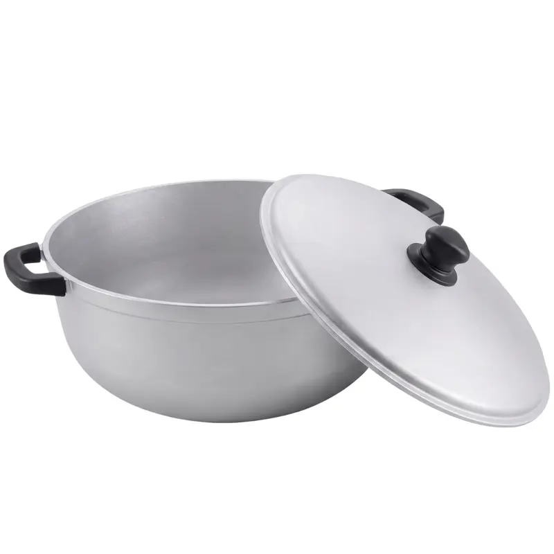 Traditioneller Aluminium-Kochtopf mit Deckel für Reis, Suppen und Eintöpfe