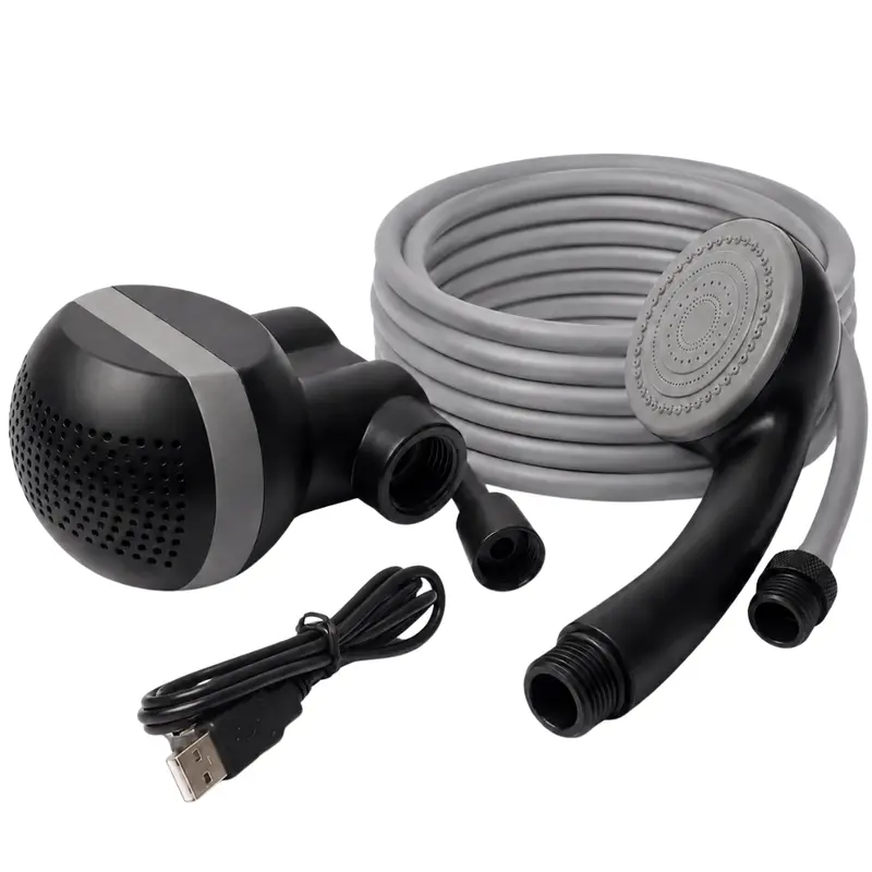 Tragbare, wiederaufladbare Camping-Dusche mit Handbrause und USB-Anschluss