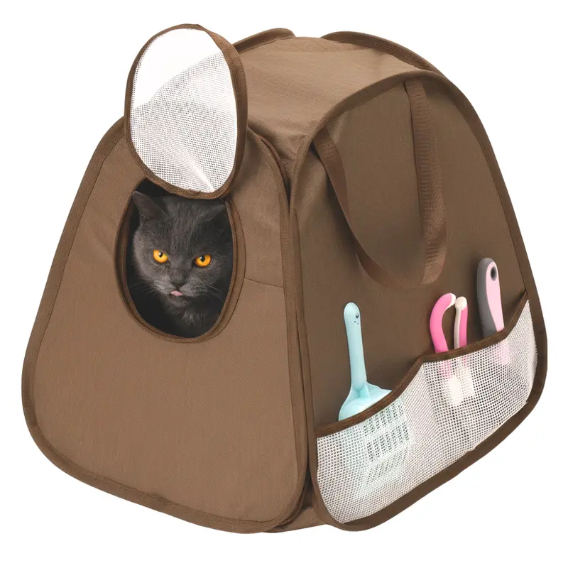 Tragbarer Katzenklo-Trager mit ausklappbarem Toilettenbereich