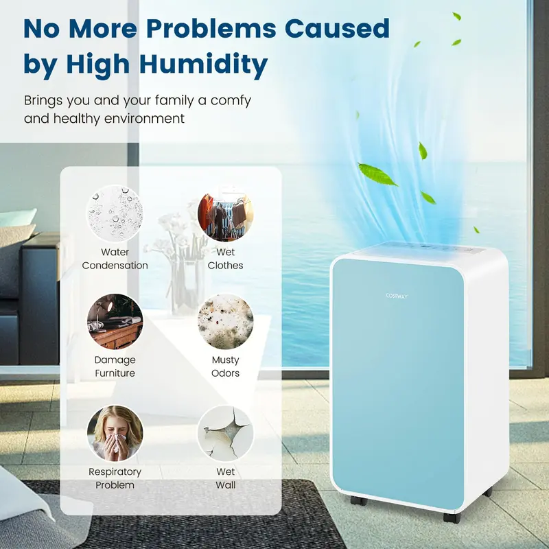 Tragbarer leiser Luftentfeuchter mit 32 Pint/Tag für Räume bis zu 2500 Quadratfuß – mit Schlafmodus und 24-Stunden-Timer 2