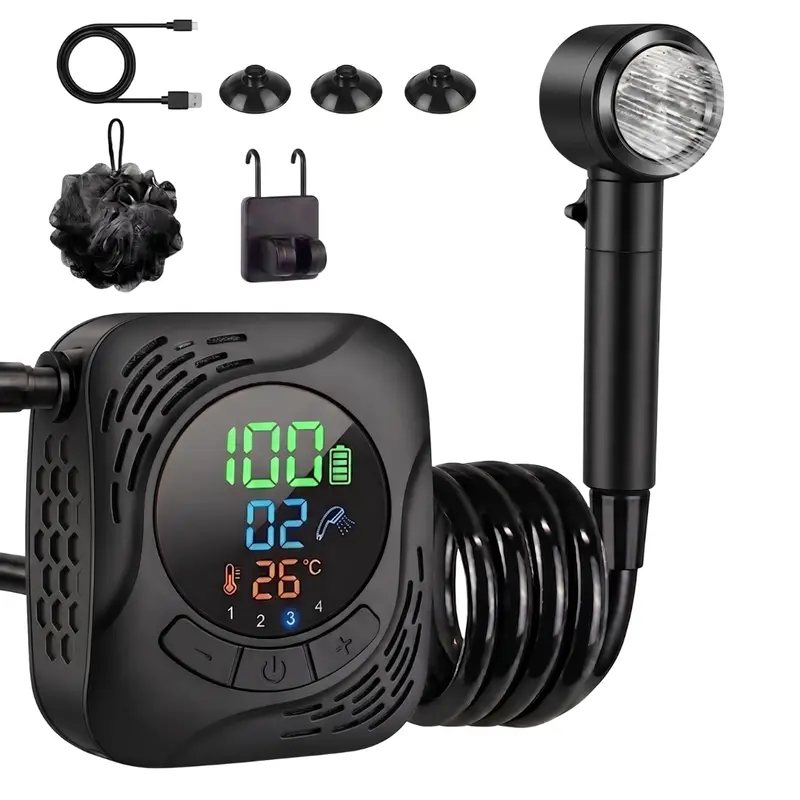 Tragbares Camping-Duschkits mit 8000-mAh-Akku und 1,5-m-Schlauch 2