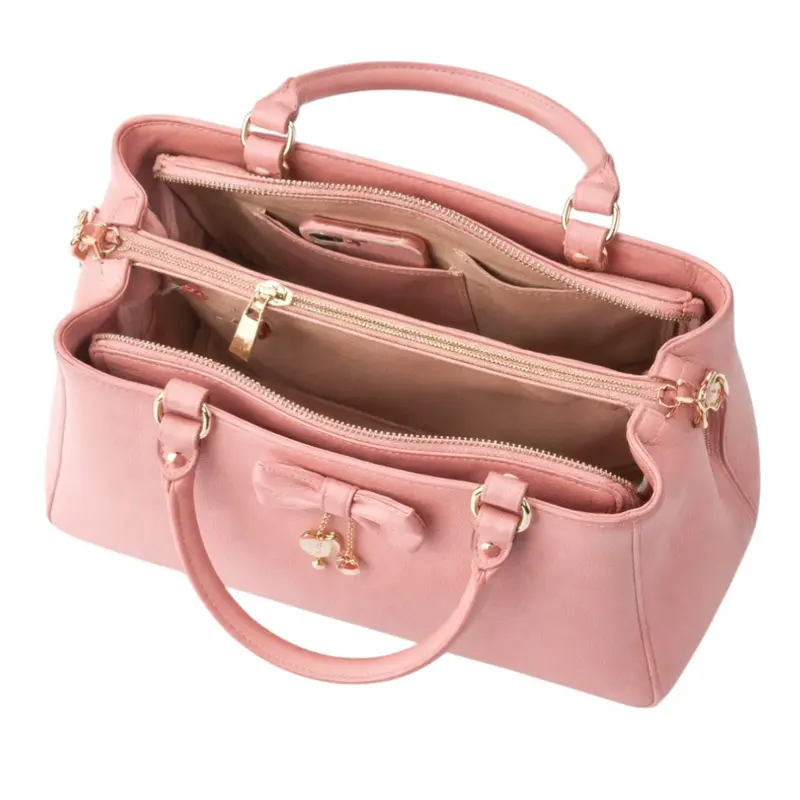 Tuxzen Damen-Handtasche aus hellem Beige-Leder, stilvoll