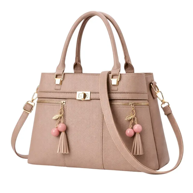 Tuxzen Damen-Ledertasche in Hellbraun – elegantes Schultertaschen-Design