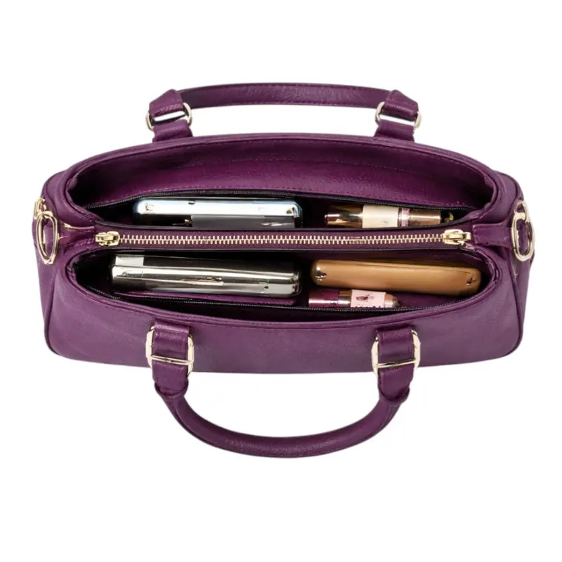 Tuxzen Damen-PURPUR-Shoulderbag aus Kunstleder – Elegant und stilvoll