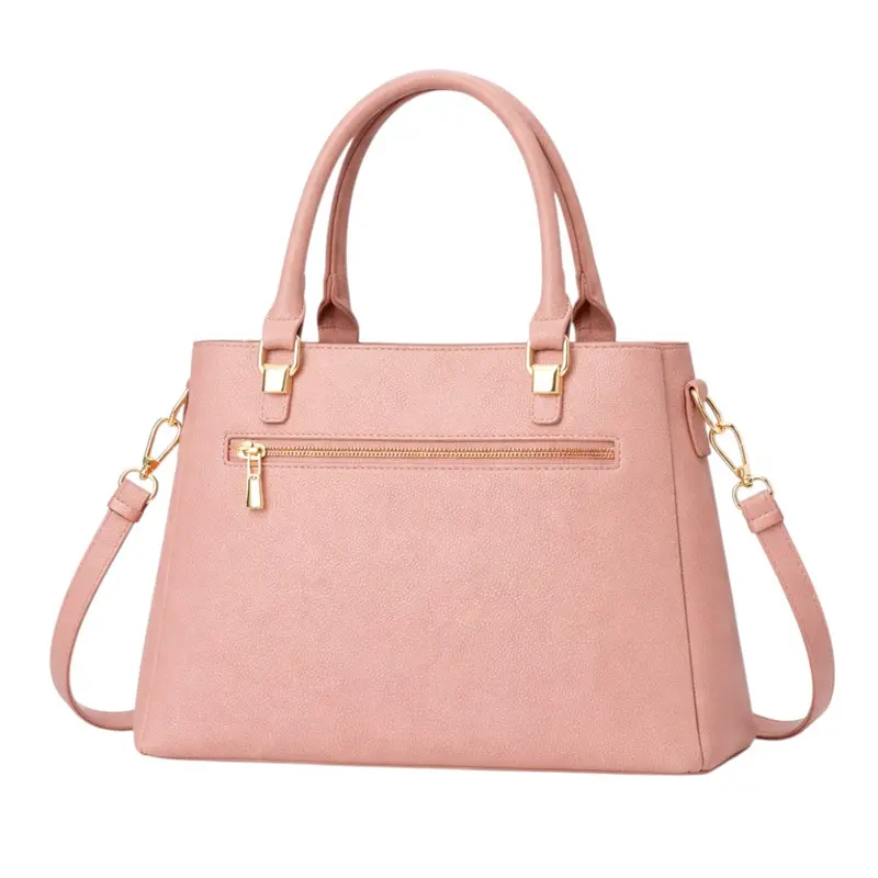Tuxzen Damen-Shoulderbag aus Leder in Pfirsichrosa 2
