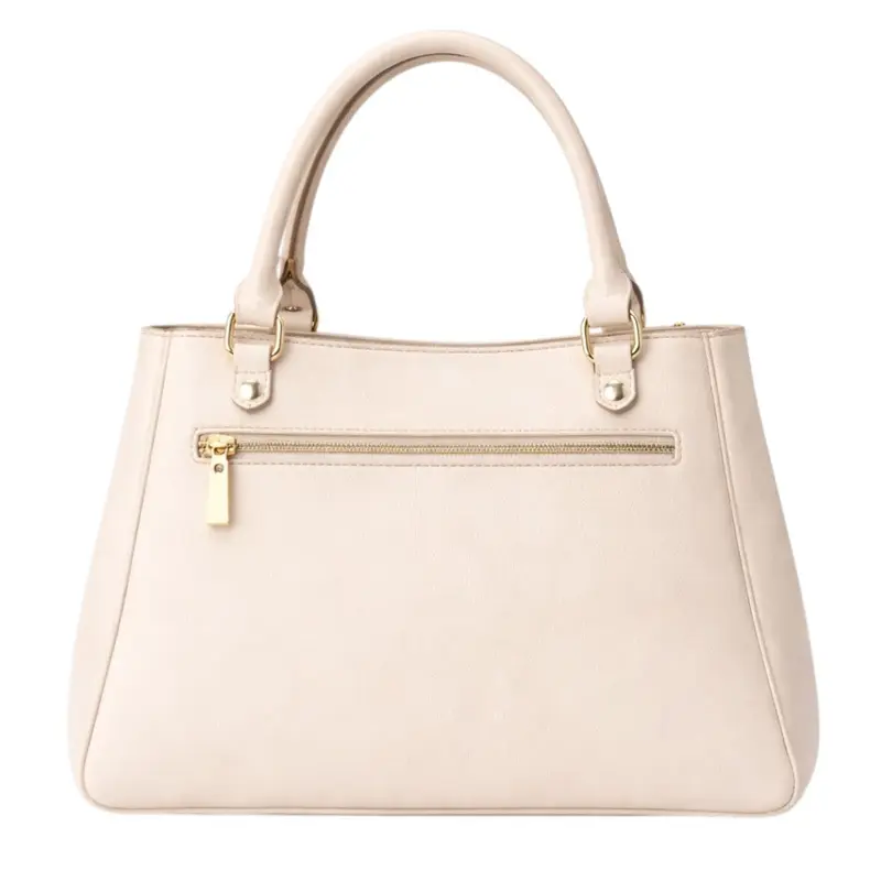Tuxzen Light Beige Damen-Handtasche aus Leder – modisch 2