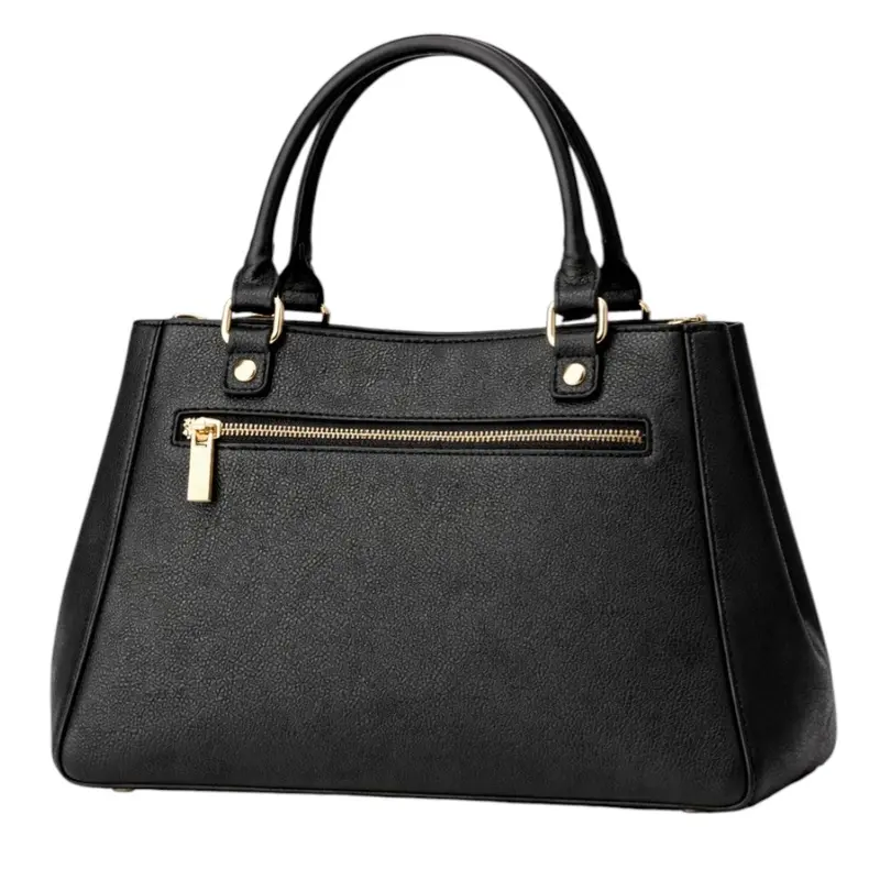 Tuxzen schwarze Ledertasche für Damen – elegante Handtasche mit Top-Handle und modischem Design 2