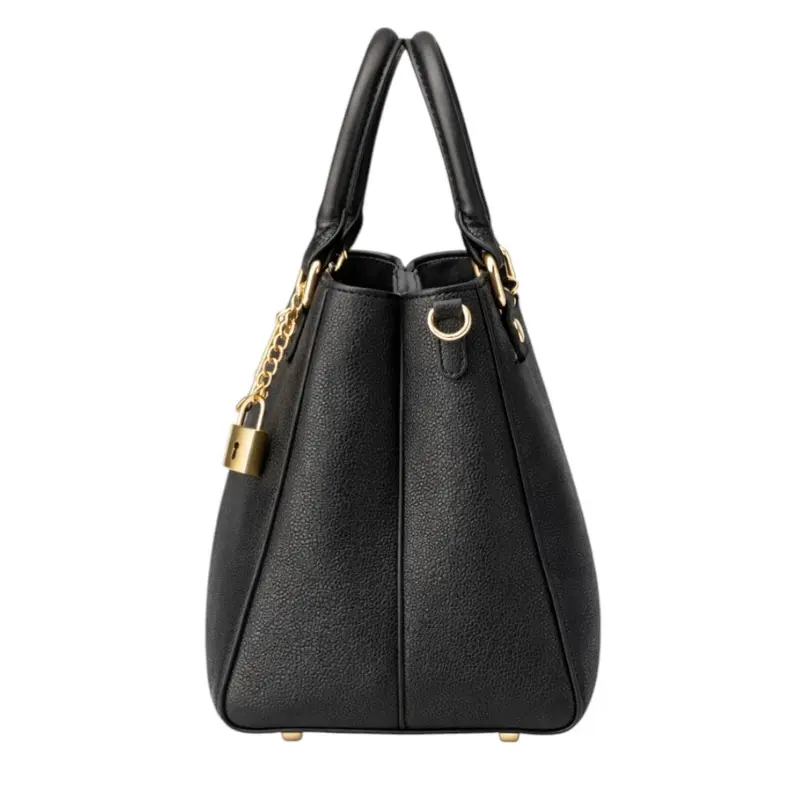Tuxzen schwarze Ledertasche für Damen – elegante Handtasche mit Top-Handle und modischem Design