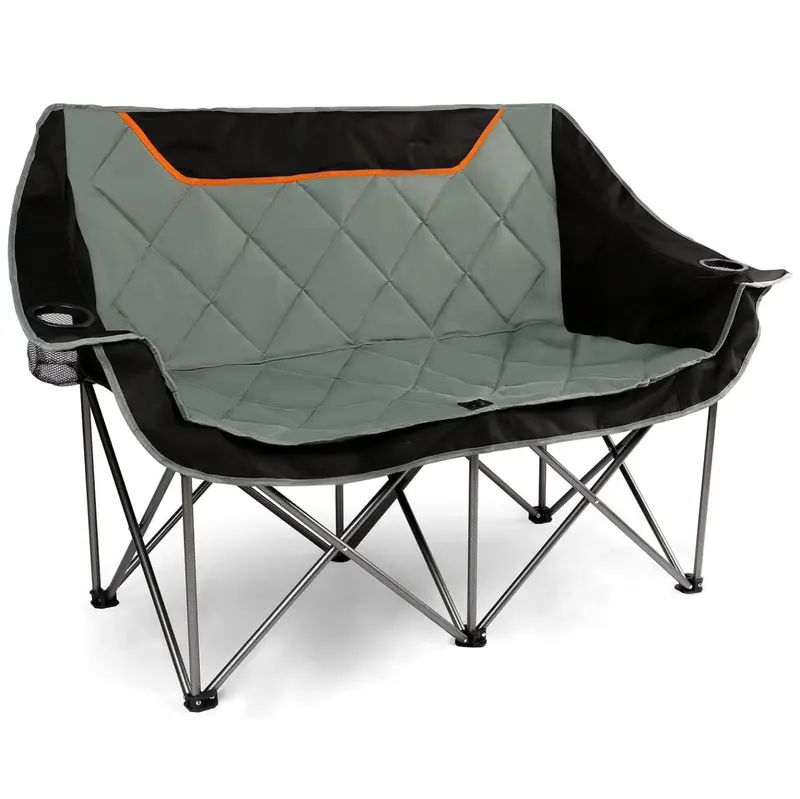 Übergroßer klappbarer Camping-Loveseat-Stuhl mit Getränkehaltern, Tragfähigkeit bis 650 lbs