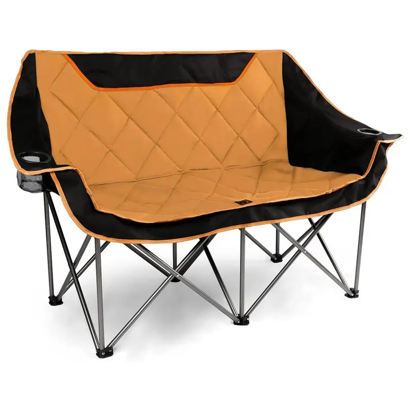 Übergroßer klappbarer Camping-Loveseat-Stuhl mit Getränkehaltern, Tragfähigkeit bis 650 lbs 2