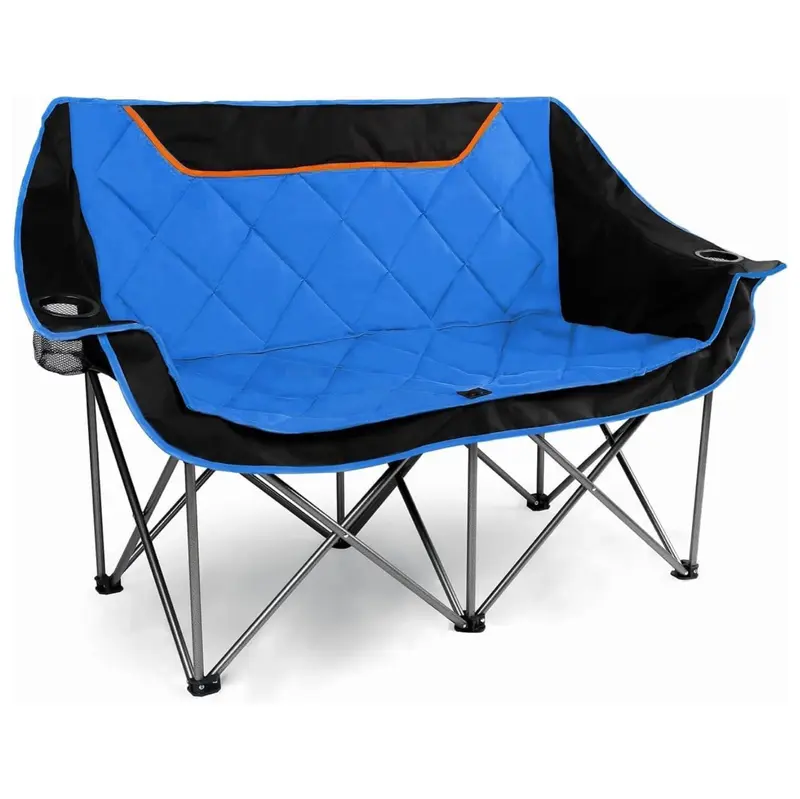 Übergroßer klappbarer Camping-Loveseat-Stuhl mit Getränkehaltern, Tragfähigkeit bis 650 lbs