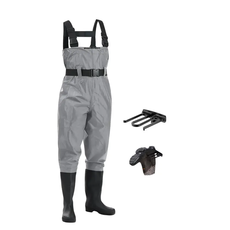 Unisex-Nylon-Brustwathosen mit PVC-Stiefeln für Angeln und Feldarbeit