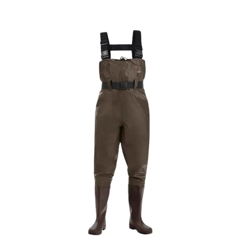 Unisex-Nylon-Brustwathosen mit PVC-Stiefeln für Angeln und Feldarbeit
