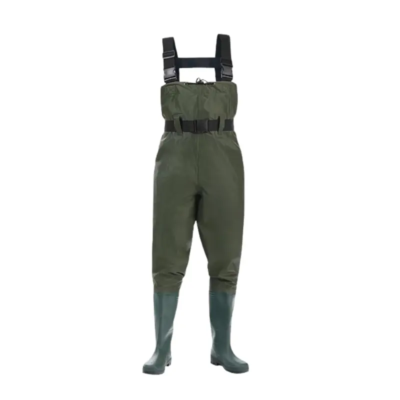 Unisex-Nylon-Brustwathosen mit PVC-Stiefeln für Angeln und Feldarbeit