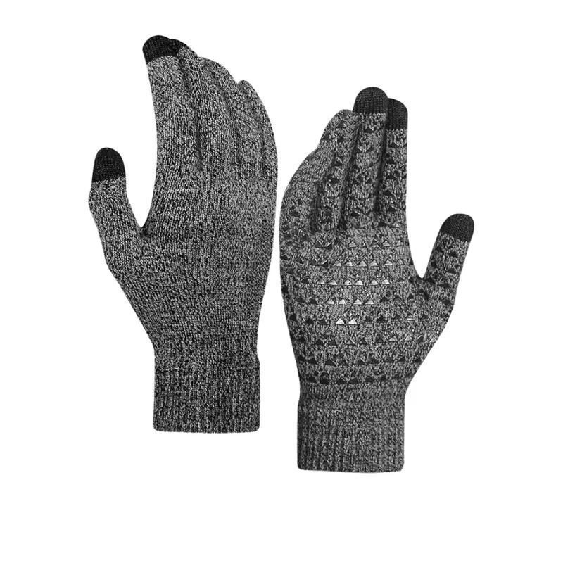 Unisex-Strickhandschuhe mit Touchscreen-Funktion, Silikon-Grip und weichem Futter