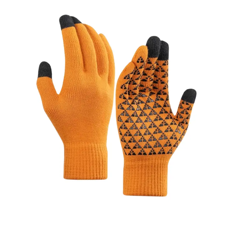Unisex-Strickhandschuhe mit Touchscreen-Funktion, Silikon-Grip und weichem Futter