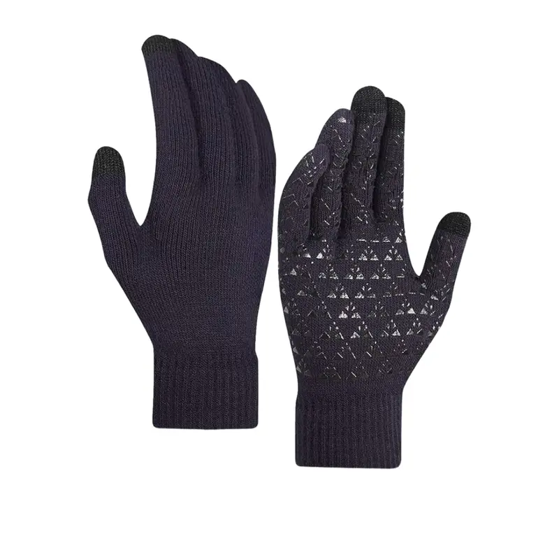 Unisex-Strickhandschuhe mit Touchscreen-Funktion, Silikon-Grip und weichem Futter