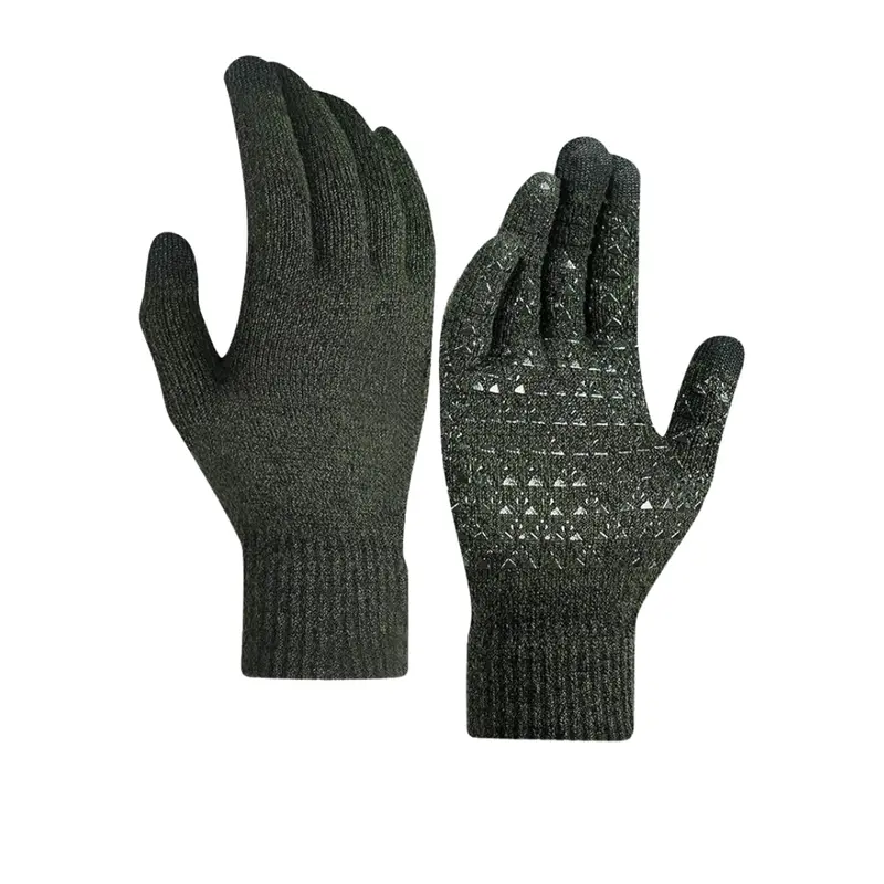 Unisex-Strickhandschuhe mit Touchscreen-Funktion, Silikon-Grip und weichem Futter