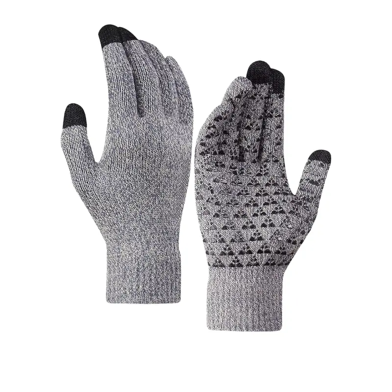 Unisex-Strickhandschuhe mit Touchscreen-Funktion, Silikon-Grip und weichem Futter
