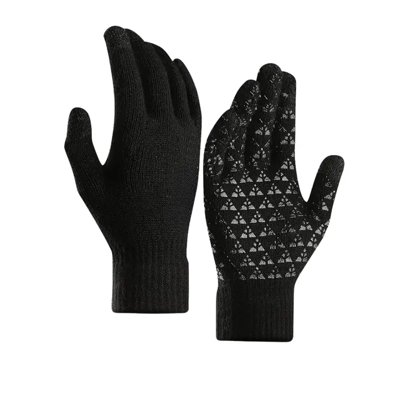 Unisex-Strickhandschuhe mit Touchscreen-Funktion, Silikon-Grip und weichem Futter 4