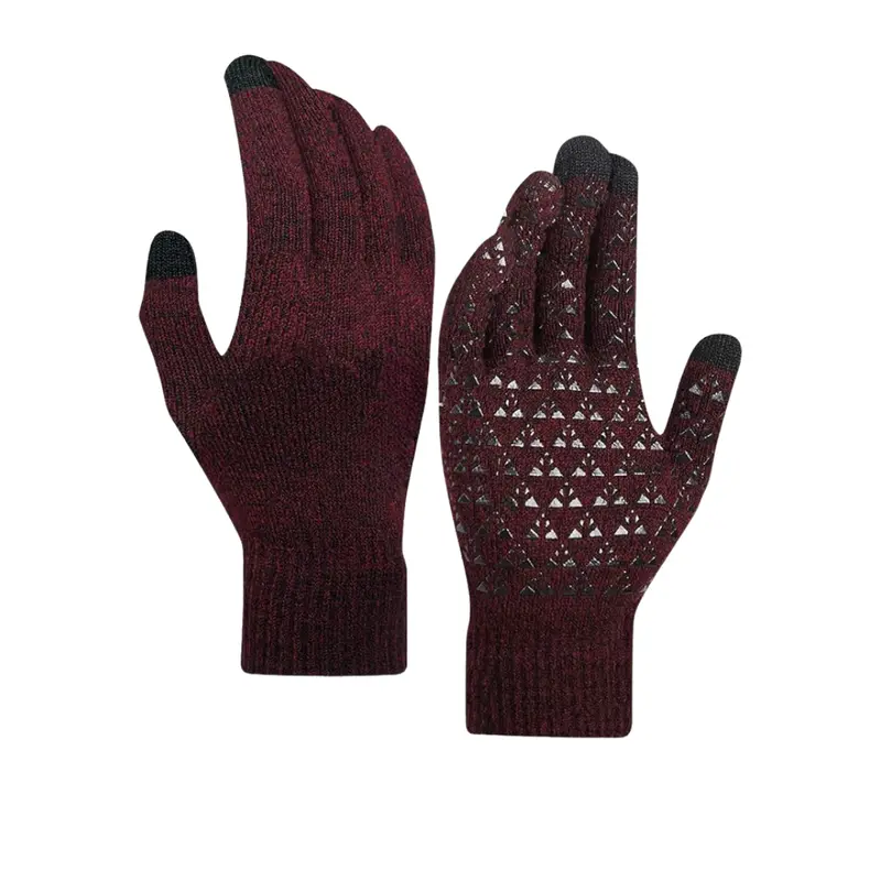 Unisex-Strickhandschuhe mit Touchscreen-Funktion, Silikon-Grip und weichem Futter