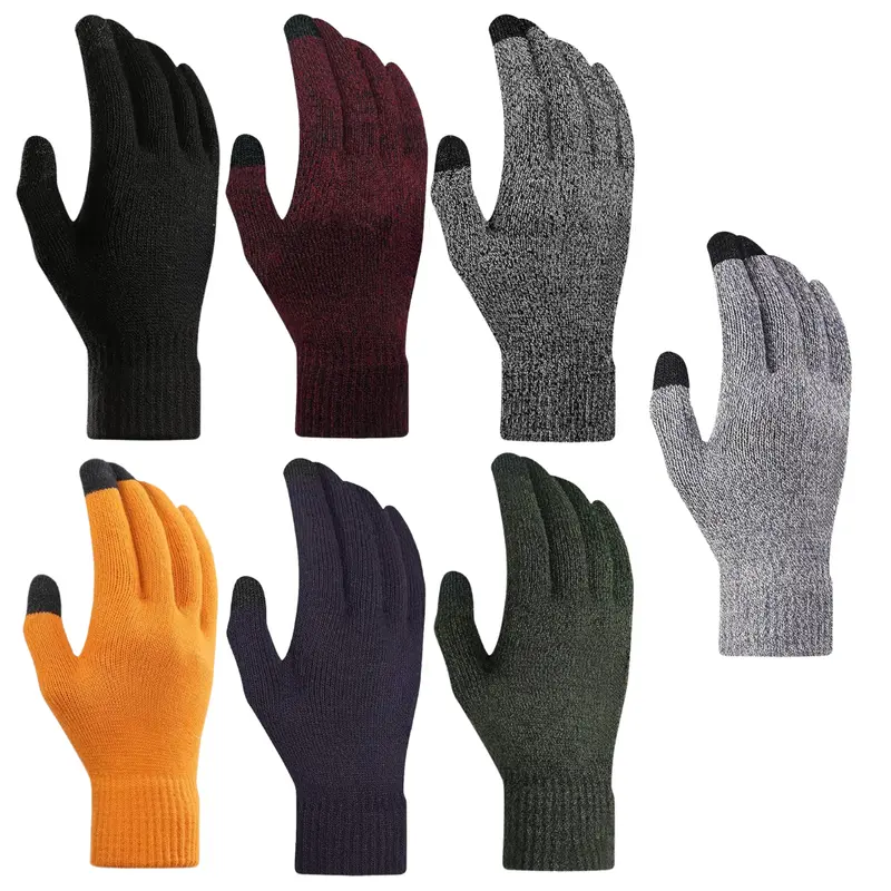 Unisex-Strickhandschuhe mit Touchscreen-Funktion, Silikon-Grip und weichem Futter